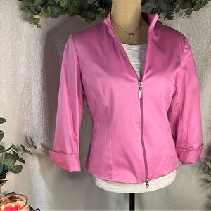 The Limited Stretch Women's Barbie Pink Zip Up Lined Blazer Jacket /Large